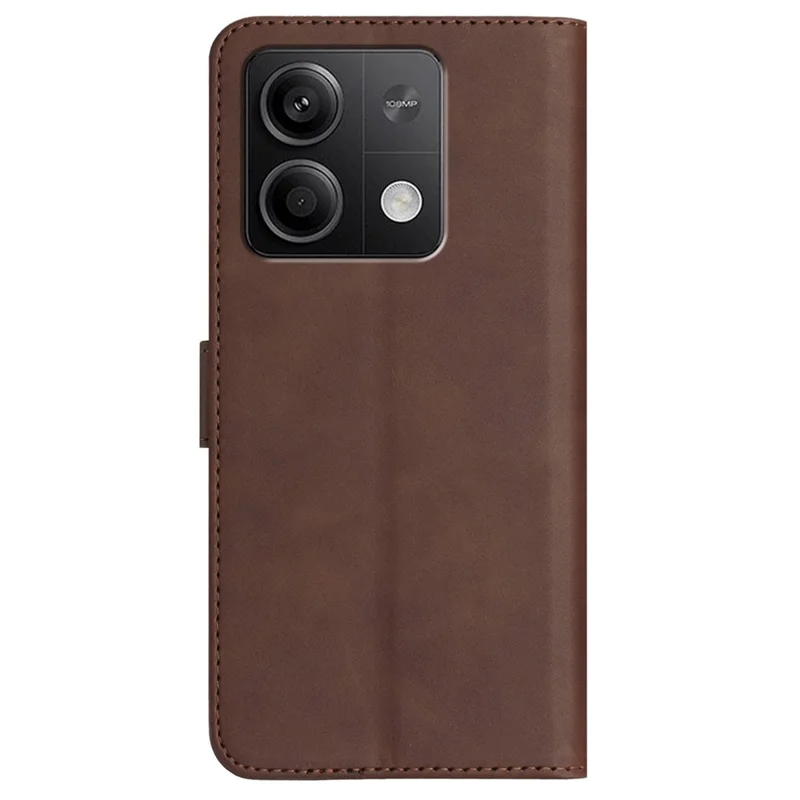 YX003 Etui skórzane z portfelem i podstawką do Xiaomi Redmi Note 13 5G, etui z nadrukiem, pełna ochrona - brązowe