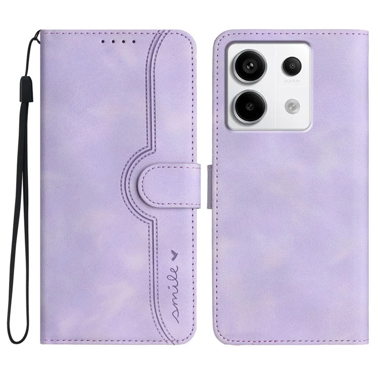 YX003 Para Xiaomi Redmi Note 13 Pro 4G / Poco M6 Pro 4G Funda de Cartera de Piel Grabada con Soporte - Morado
