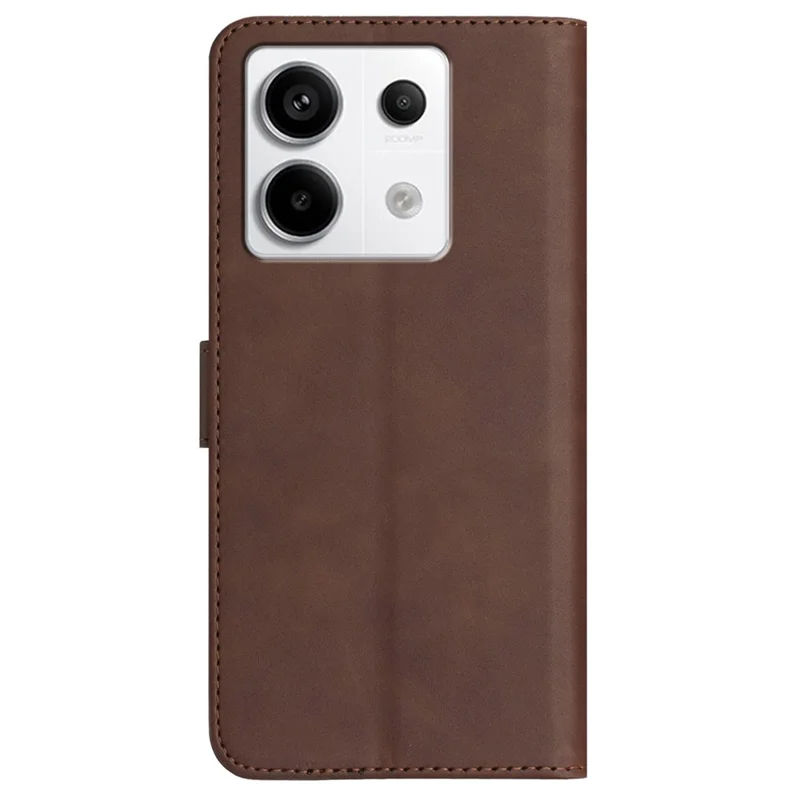 YX003 For Xiaomi Redmi Note 13 Pro 5G / Poco X6 5G Stand Case Imprinted Leather Wallet Phone Cover - Brown