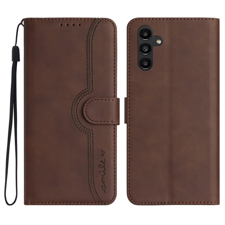 YX003 Per Samsung Galaxy S23 FE Wallet Phone Case Stand Imprinted Leather Flip Cover - Marrone