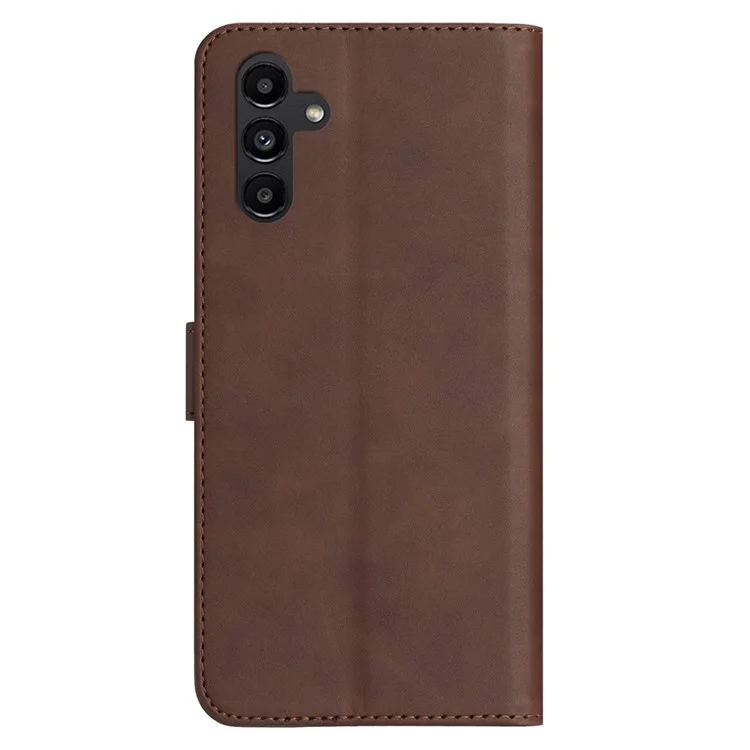 YX003 Per Samsung Galaxy S23 FE Wallet Phone Case Stand Imprinted Leather Flip Cover - Marrone