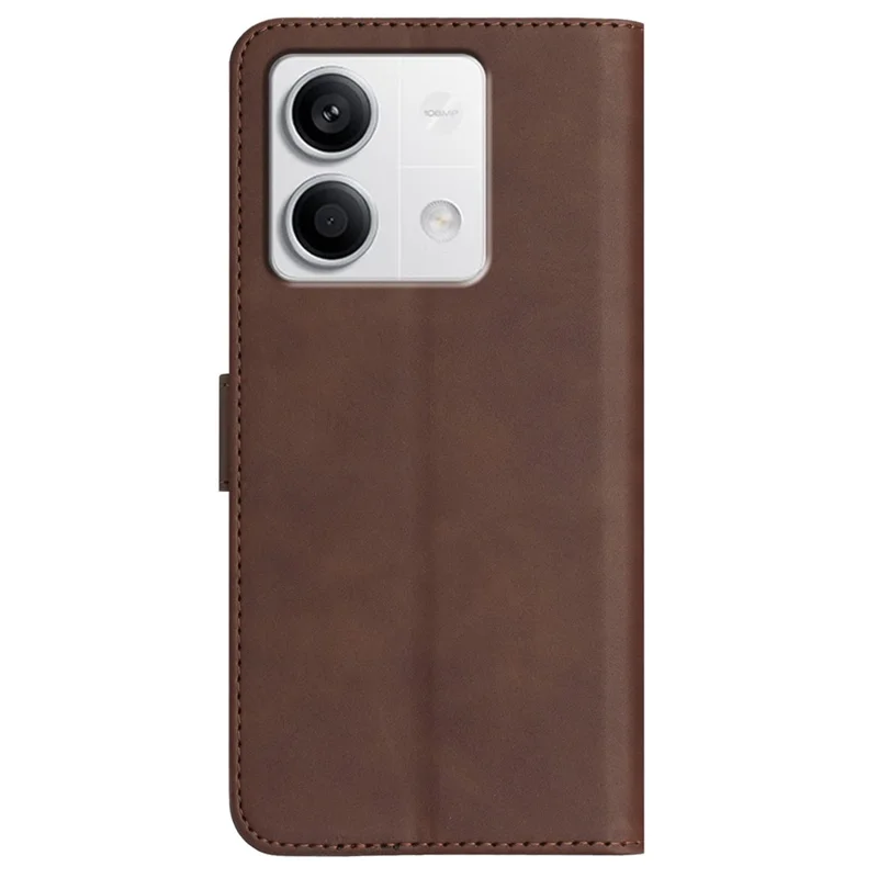 YX003 For Xiaomi Redmi Note 13 4G Case Imprinted Leather Wallet Stand Phone Cover - Brown