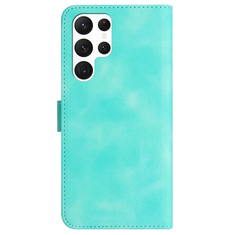 YX003 Pour Samsung Galaxy S24 Ultra Stand Case Anti-Drop Imprinted Leather Wallet Phone Cover - Bleu bébé