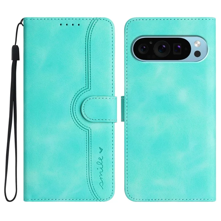 YX003 For Google Pixel 9 / Pixel 9 Pro Stand Case Scratch-Proof Imprinted Leather Wallet Phone Cover - Baby Blue