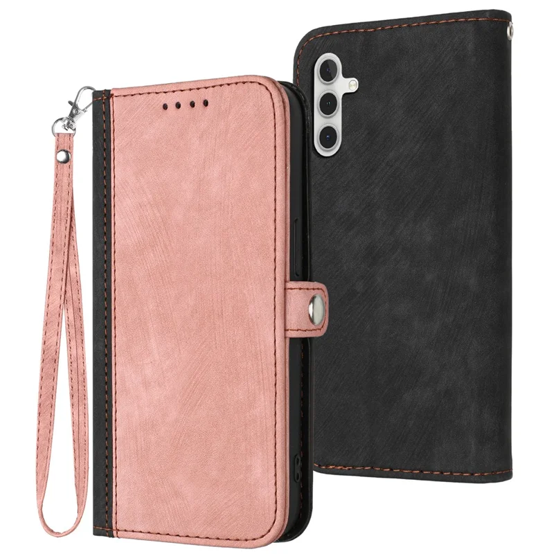 YX0020 For Samsung Galaxy S24 Case PU Leather Wallet Card Slots Phone Cover Double Magnetic Clasp - Pink