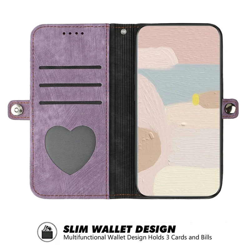 YX0020 Für Xiaomi Redmi Note 13 5G Hülle PU Leder Stoßfest Handschlaufe Handyhülle - Violett