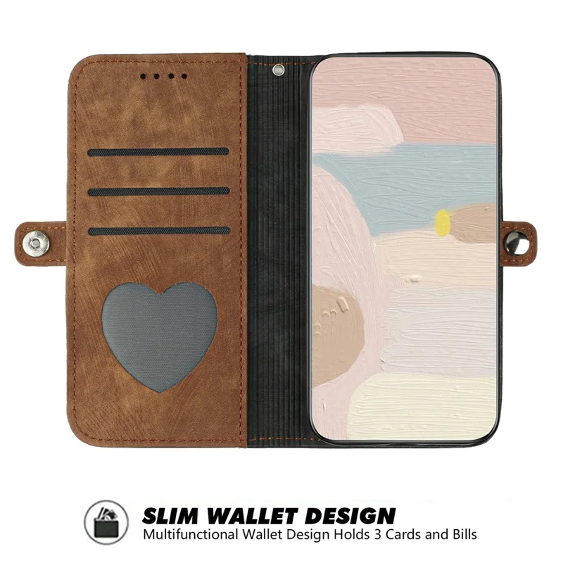 YX0020 For Xiaomi Redmi Note 13 5G Case PU Leather Shockproof Wrist Strap Phone Cover - Coffee