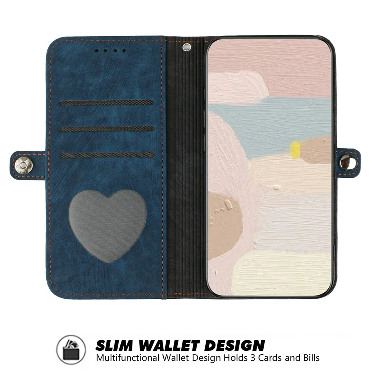 YX0020 For Xiaomi Redmi Note 13 Pro+ 5G Wallet Phone Case PU Leather Folio Flip Cover with Strap - Sapphire