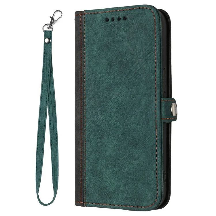 YX0020 Für Google Pixel 9 Pro XL Schutzhülle aus PU-Leder Wallet Phone Cover mit Riemen - Dunkelgrün