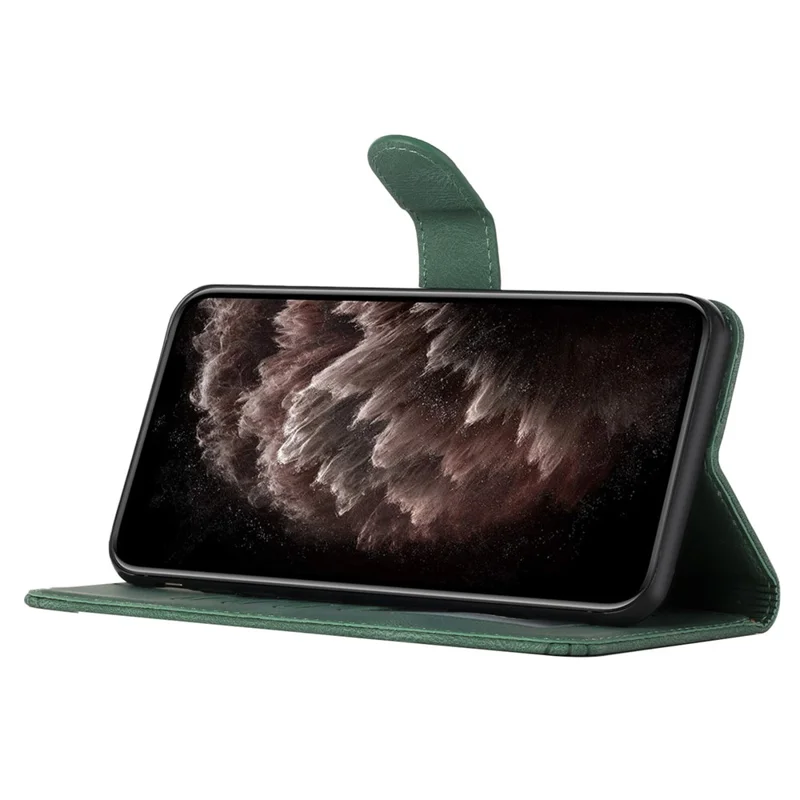 YX0010 Series Phone Stand Case for Google Pixel 9 / Pixel 9 Pro PU Leather Cell Phone Cover PU Leather Wallet - Blackish Green