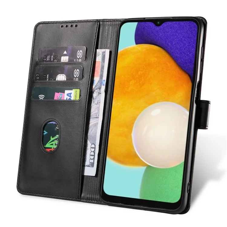 Per Samsung Galaxy A15 4G / A15 5G Custodia Flip Wallet in Pelle con Supporto - Nero