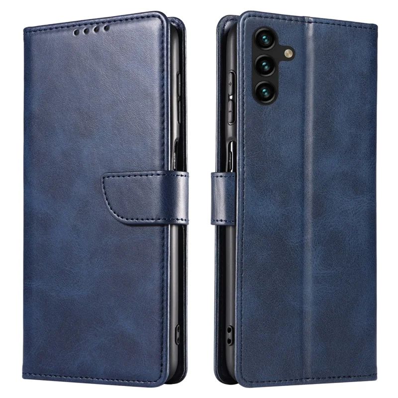 For Samsung Galaxy A15 4G / A15 5G Leather Cover Flip Stand Wallet Phone Case - Blue