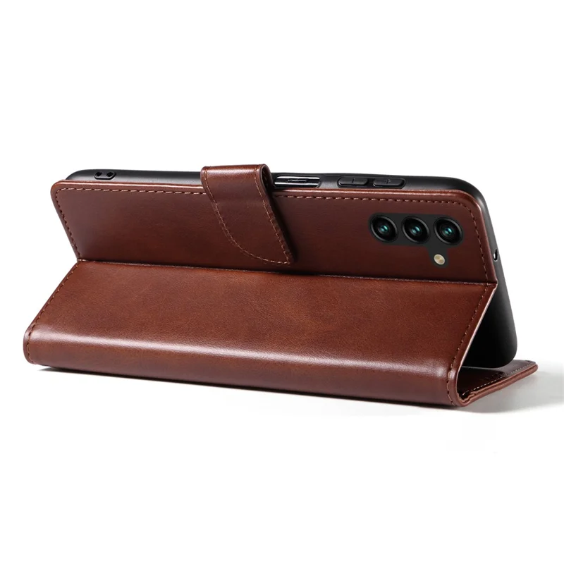 Para Samsung Galaxy A15 4G / A15 5G Funda de Piel con Tapa y Soporte Tipo Cartera - Marrón