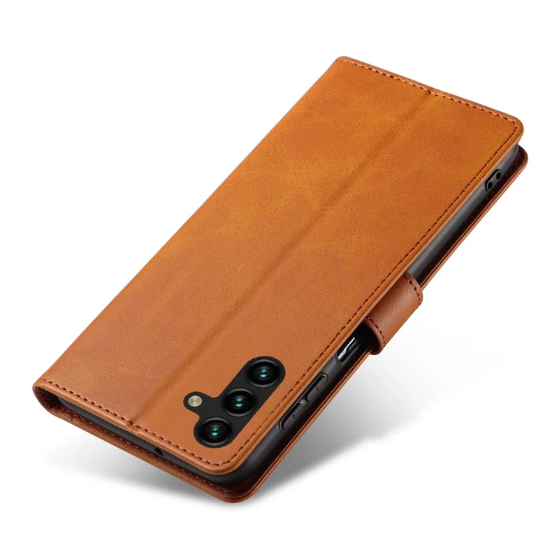 For Samsung Galaxy A15 4G / A15 5G Leather Cover Flip Stand Wallet Phone Case - Khaki