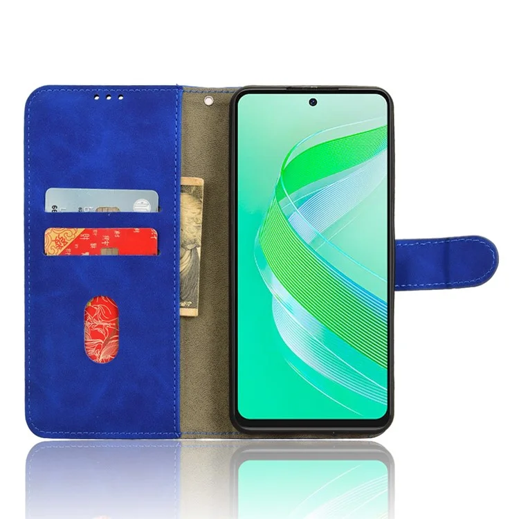 For Infinix Smart 8 Plus / Smart 8 Pro 4G Phone Cover Drop-Proof Flip Stand Protective Case - Blue