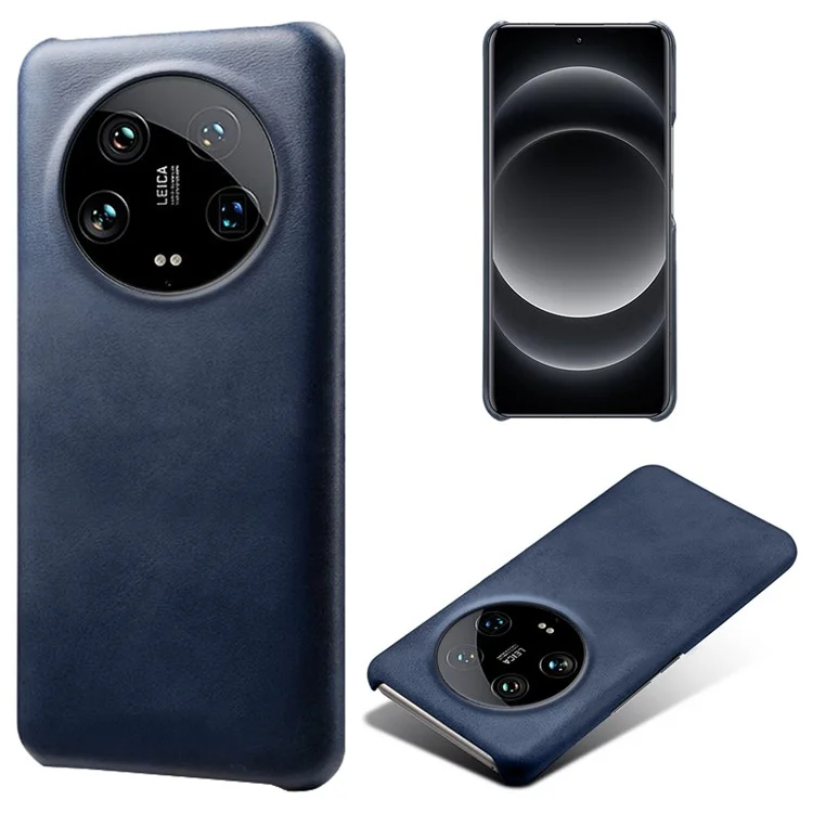 For Xiaomi 14 Ultra Shockproof PU Leather+PC Mobile Phone Cover Calf Texture Case - Blue