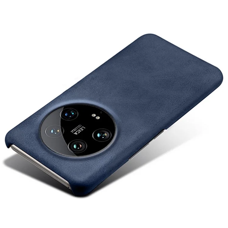 For Xiaomi 14 Ultra Shockproof PU Leather+PC Mobile Phone Cover Calf Texture Case - Blue