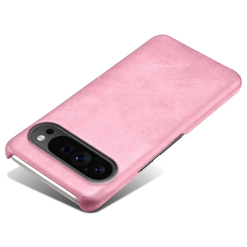 For Google Pixel 9 Pro XL Calf Texture Case PU Leather+PC Mobile Phone Cover - Rose Gold
