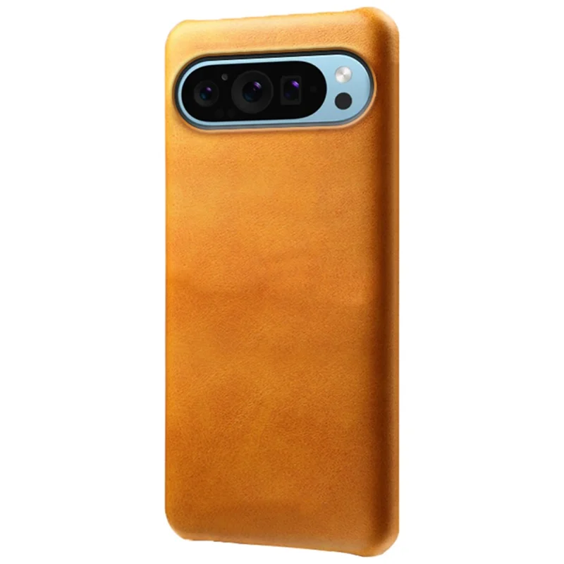 For Google Pixel 9 / Pixel 9 Pro Cases Slim-Fit Calf Texture Phone Cover PU Leather+PC Mobile Phone Shell - Orange
