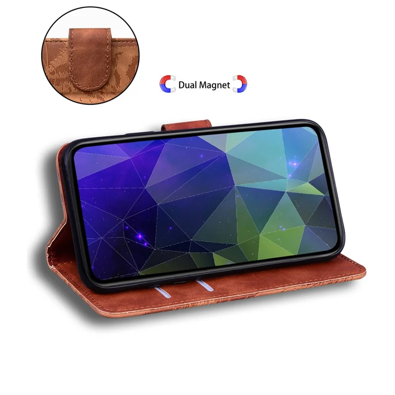 PU Leather Phone Stand Shell for Xiaomi Poco X6 Pro 5G / Redmi K70E 5G Cover Tiger Imprinted Pattern Case - Brown