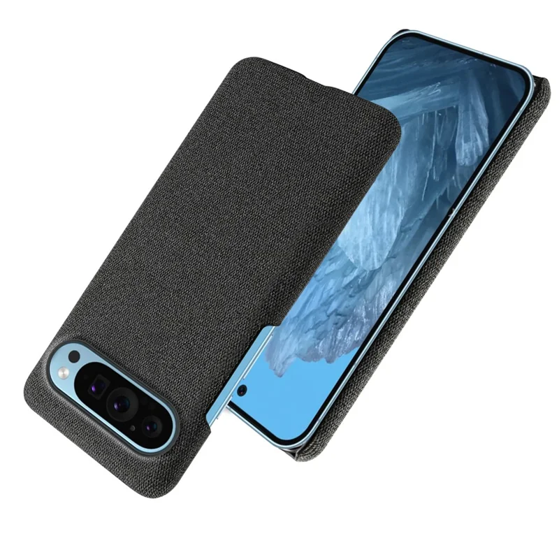 Para Google Pixel 9 / Pixel 9 Pro Case PC+Cloth Drop-Resistant Phone Protective Cover - Preto