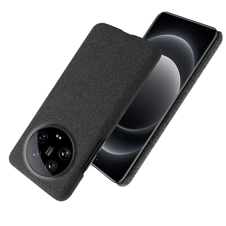 Pour Xiaomi 14 Ultra Coque de protection antichoc PC+Cloth Slim Mobile Phone Cover - Noir