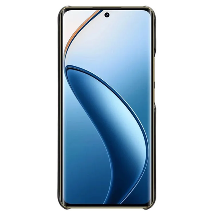 Phone Case for Realme 12 Pro 5G / 12 Pro+ 5G Shell Leather+PC Dual Card Slots Back Cover - Black