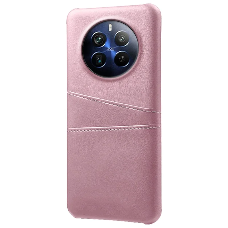 Phone Case for Realme 12 Pro 5G / 12 Pro+ 5G Shell Leather+PC Dual Card Slots Back Cover - Rose Gold