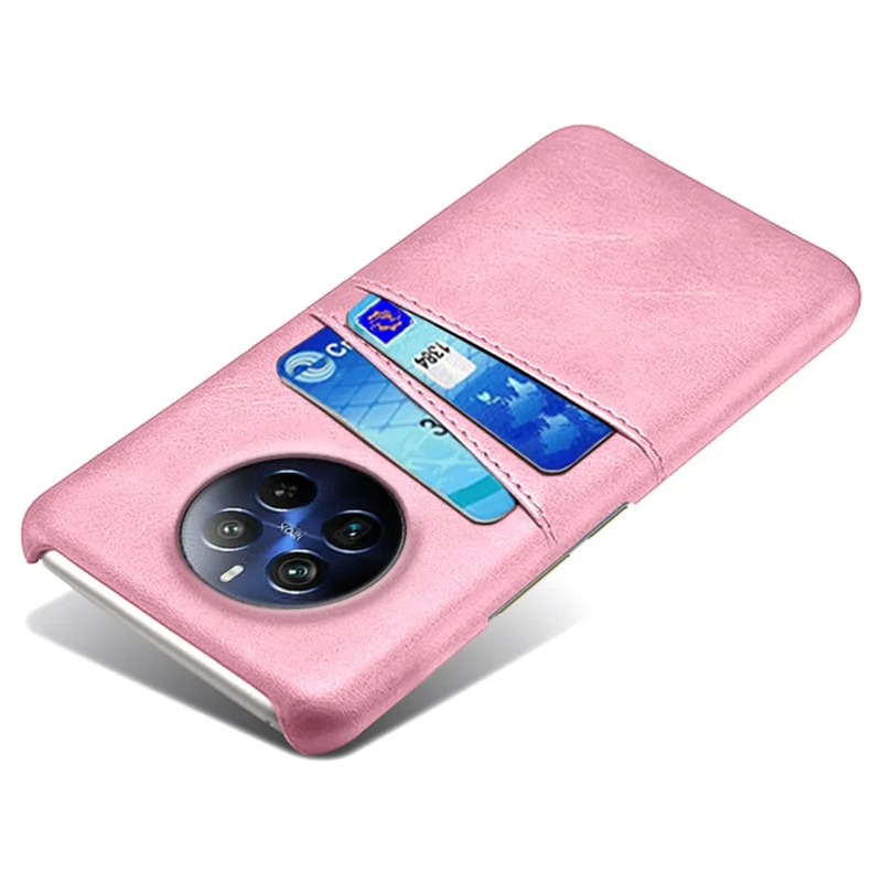 Phone Case for Realme 12 Pro 5G / 12 Pro+ 5G Shell Leather+PC Dual Card Slots Back Cover - Rose Gold