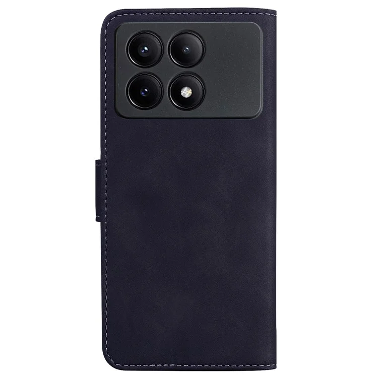 For Xiaomi Redmi K70E 5G / Poco X6 Pro 5G Case PU Leather Phone Protector Pure Color Protective Phone Stand - Black