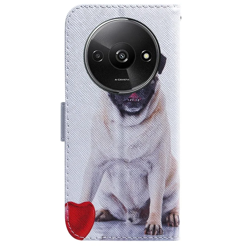 For Xiaomi Redmi A3 / Poco C61 4G Magnetic Case Shock-Absorbent Pattern Printing Phone Stand Cover - Dog