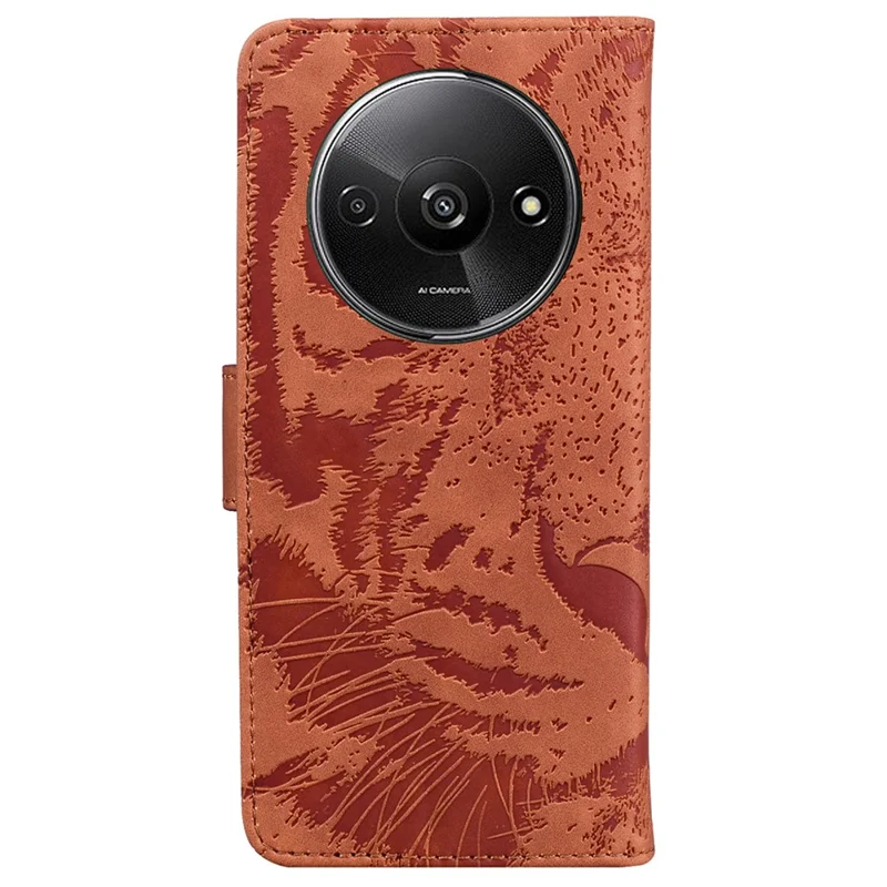 For Xiaomi Redmi A3 / Poco C61 4G Cell Phone Cover Protective Case Tiger Imprinted Pattern Phone Shell - Brown