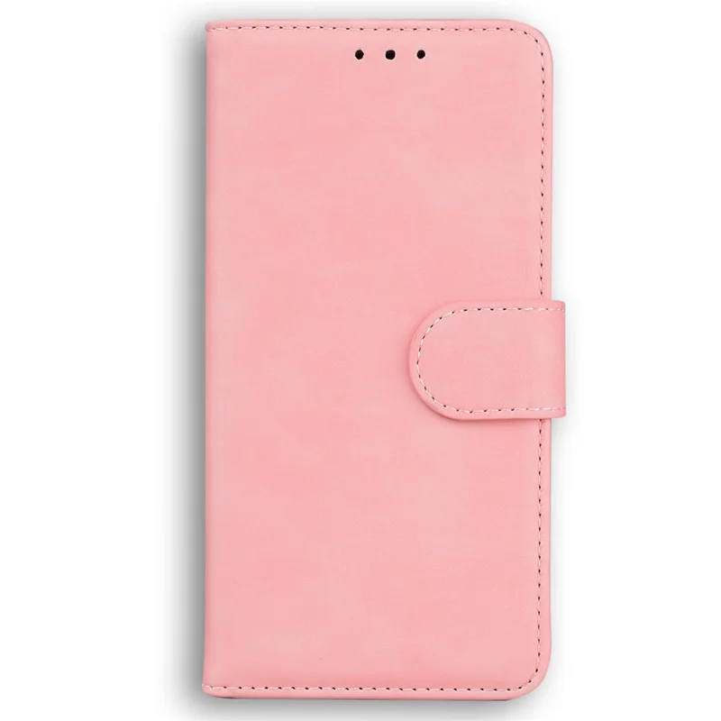For Xiaomi Redmi A3 / Poco C61 4G Cell Phone Case PU Leather Drop-proof Cover Pure Color Phone Stand - Pink