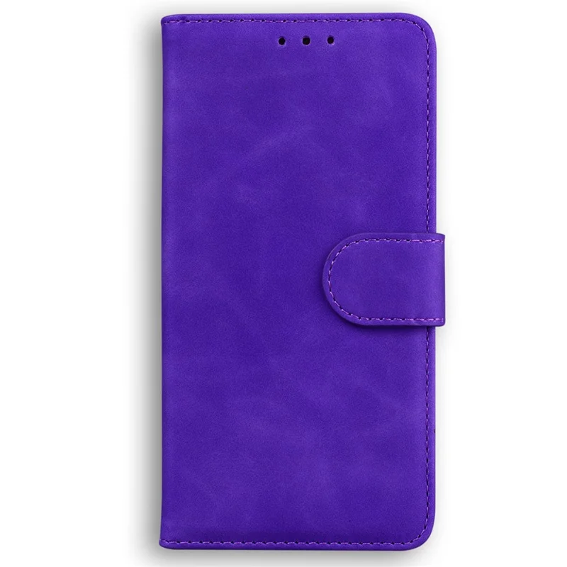 For Xiaomi Redmi A3 / Poco C61 4G Cell Phone Case PU Leather Drop-proof Cover Pure Color Phone Stand - Purple