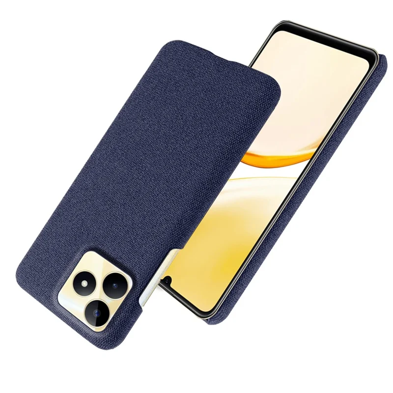 For Realme Narzo N53 4G Cell Phone Cases Shock-absorbing PC+Cloth Back Cover - Blue