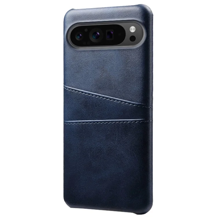 Para Google Pixel 9 Pro XL Shockproof Case Hard PC Card Holder Back Phone Cover - Azul