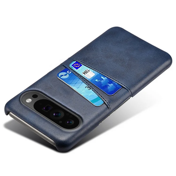 Para Google Pixel 9 Pro XL Shockproof Case Hard PC Card Holder Back Phone Cover - Azul