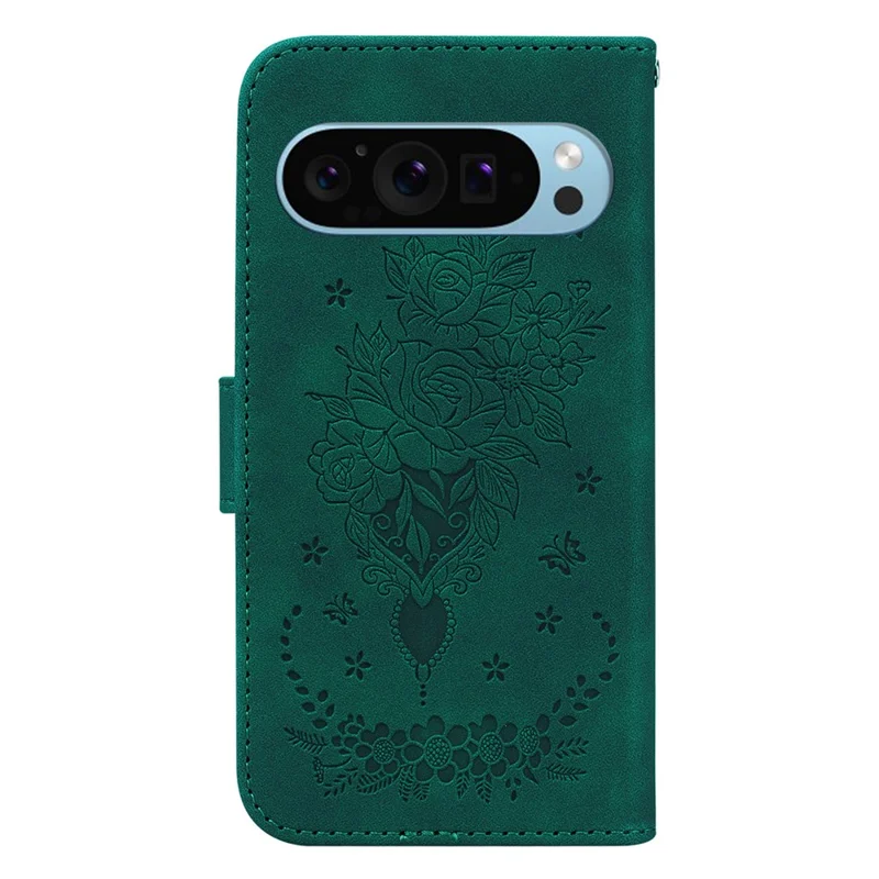 For Google Pixel 9 Pro XL Cell Phone Case Scratch Proof PU Leather Wallet Stand Cover - Green