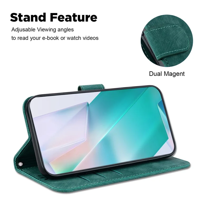 For Google Pixel 9 Pro XL Case Cute Tiger Imprint Leather Wallet Drop-Proof Phone Cover - Green