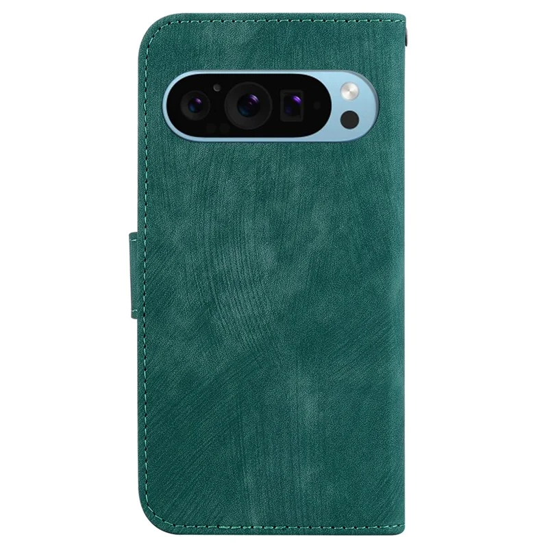 For Google Pixel 9 Pro XL Case Cute Tiger Imprint Leather Wallet Drop-Proof Phone Cover - Green