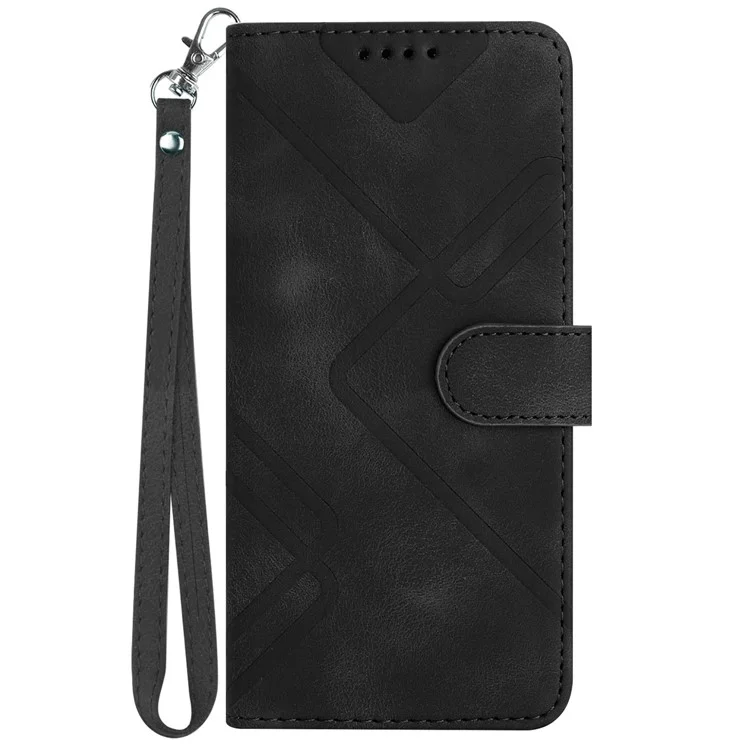 YX0040 For Samsung Galaxy S24 Ultra Cell Phone Case Imprinted Leather Shockproof Wallet Phone Cover - Black