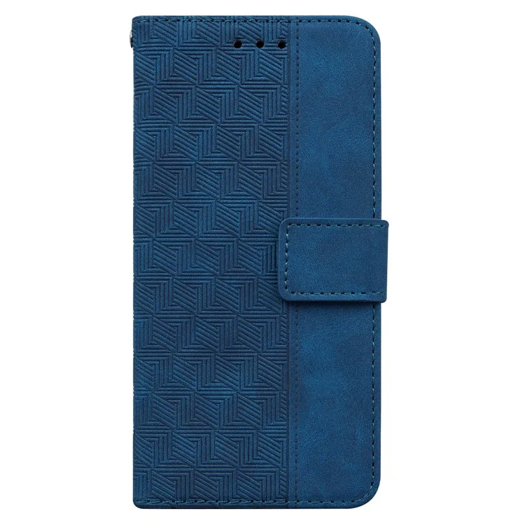 Für Oppo Reno11 F 5g / F25 Pro 5g-hülle Geometrie Geprägte Anti-schock-leder-brieftaschen-telefonabdeckung - Blau