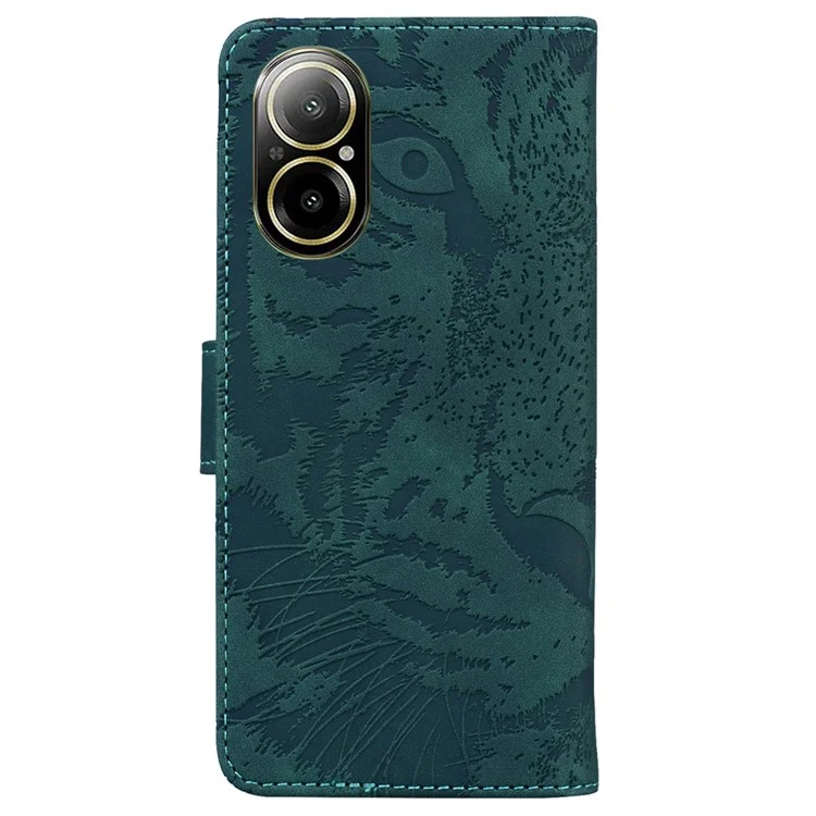 Capa de Celular 4G Realme C67 - Padrão de Tigre Impresso - Verde