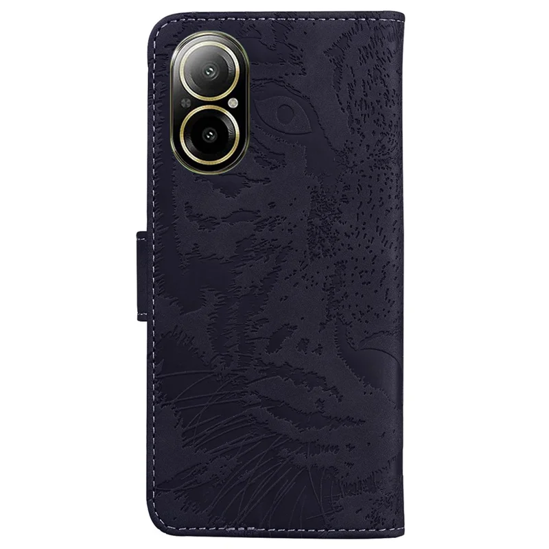 غطاء هاتف محمول لـ Realme C67 4G بتصميم نمر مطبوع - أسود