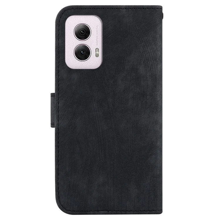 Für Motorola Moto G Power (2024) Hülle Hübscher Tiger Geprägtes Leder Flip Handyhülle - Schwarz