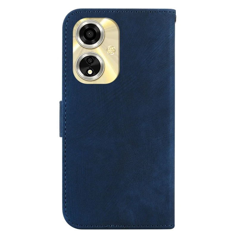 For Oppo A59 5G / A2m 5G Case Cute Tiger PU Leather Wallet Flip Phone Cover - Dark Blue
