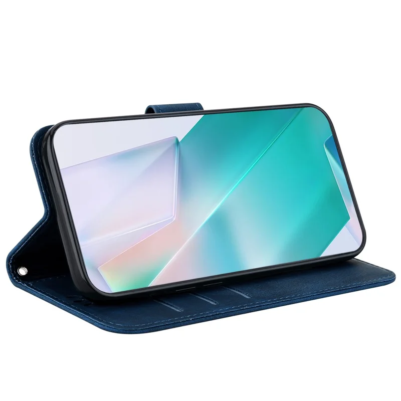 For Oppo A59 5G / A2m 5G Case Cute Tiger PU Leather Wallet Flip Phone Cover - Dark Blue