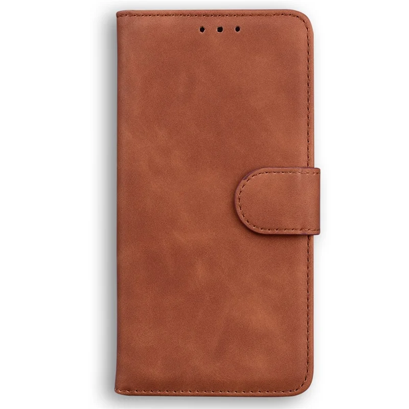 For Motorola Moto G Play (2024) 4G Case Solid Color Phone Leather Cover with Wallet - Brown
