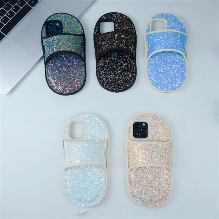 For iPhone 14 Pro Kickstand Case Slipper Style Anti-Drop TPU Phone Cover - Green