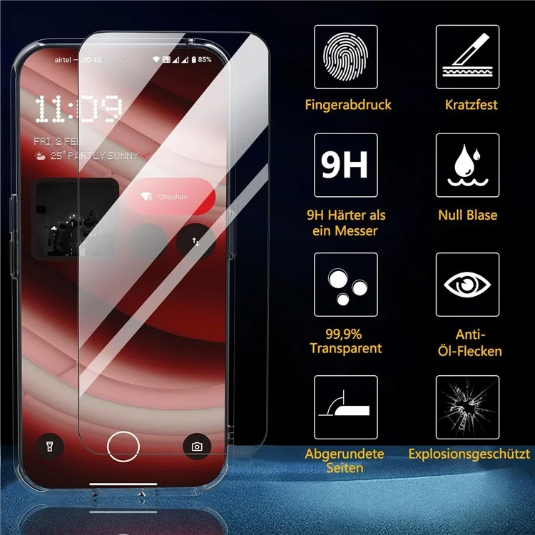 For Nothing Phone (2a) Plus / Phone (2a) Case Transparent PC+TPU Back Phone Cover with HD Tempered Glass Film